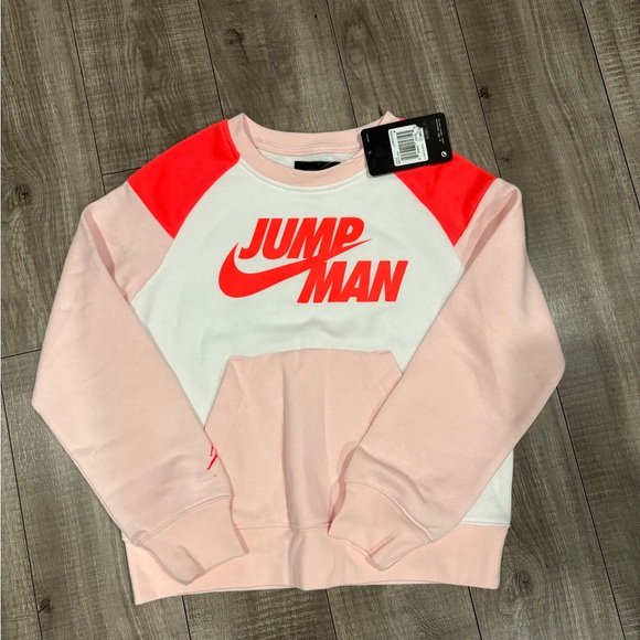 Nike Other - Nike Kids Pink and White Jumpman Sweatshirt